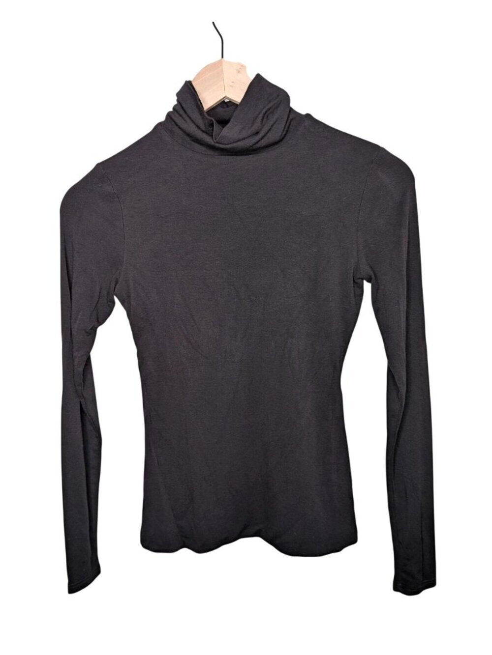 Naked Wardrobe Black Long Sleeve Turtleneck Top Size Medium capsule wardrobe